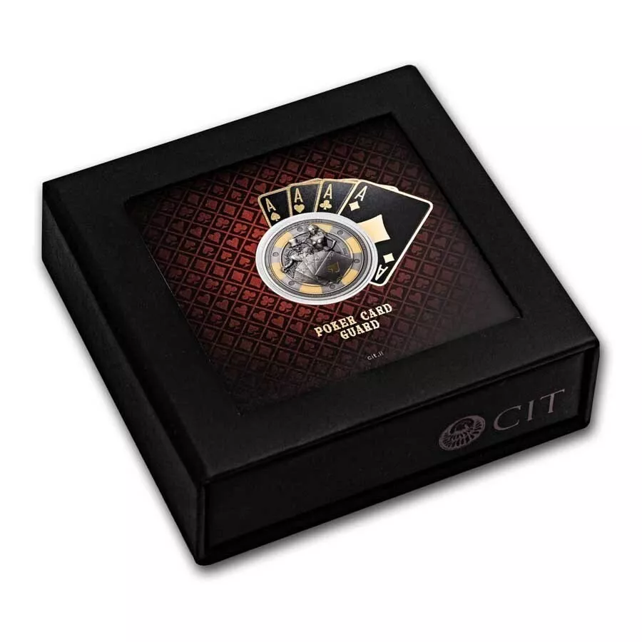 Picture of 2024 CIT Poker Card Guard 1 oz Ultra High Refief Antique Silver Coin - 30586