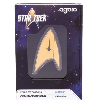 Picture of 2024 Agoro Star Trek Starfleet – Command Insignia 1 oz Gilded Enamel Silver Coin