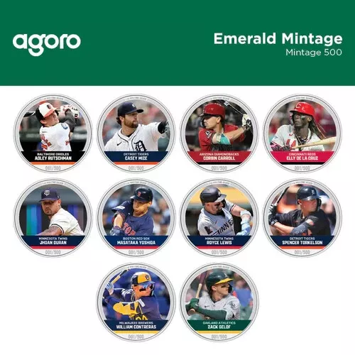 Picture of 2024 Agoro Major League Baseball (MLB) Trading Coins: 2 x 1 oz Silver Bar - New