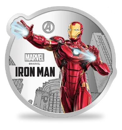 Picture of Pamp MMTC Marvel Iron-Man 1 oz Colorized Silver Coin (Capsule, Box, COA)