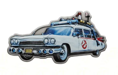 Picture of 2024 Niue Ghostbusters Ecto-1 Car Shaped 2 oz Silver Coin - Interactive Case