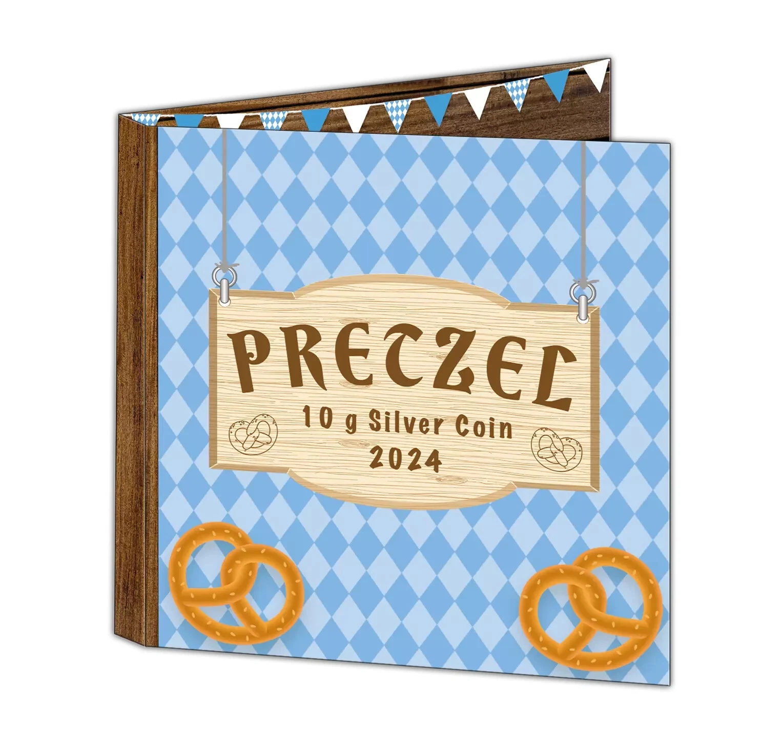 Picture of 2024 Oktoberfest German Pretzel 10 Gram Colorized Proof-like Silver Coin