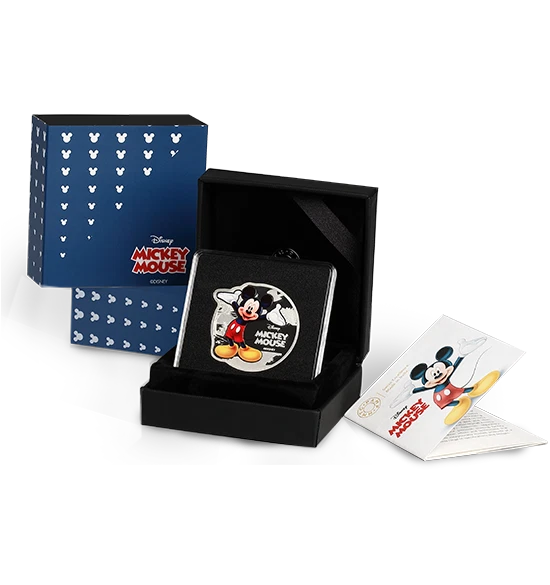 Picture of Pamp MMTC Disney Mickey Mouse 1 oz Colorized Silver Coin (Capsule, Box, COA)