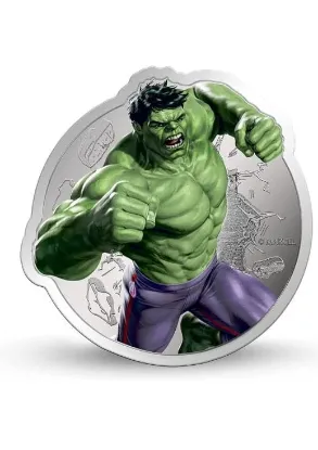 Picture of Pamp MMTC Marvel Hulk 1 oz Colorized Silver Coin (Capsule, Box, COA)