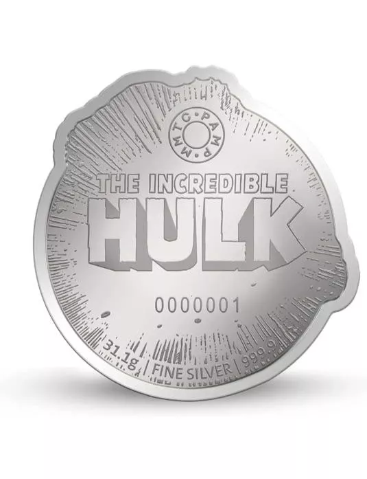 Picture of Pamp MMTC Marvel Hulk 1 oz Colorized Silver Coin (Capsule, Box, COA)