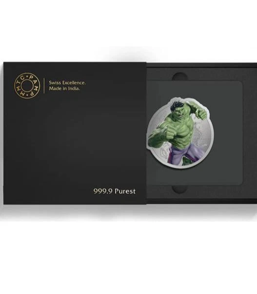 Picture of Pamp MMTC Marvel Hulk 1 oz Colorized Silver Coin (Capsule, Box, COA)