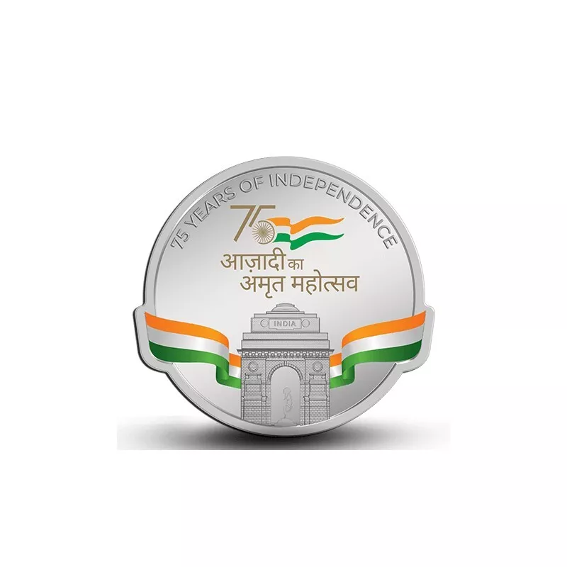 Picture of 2022 Pamp MMTC India 75th Anniversary of Independence 1 oz Silver Round