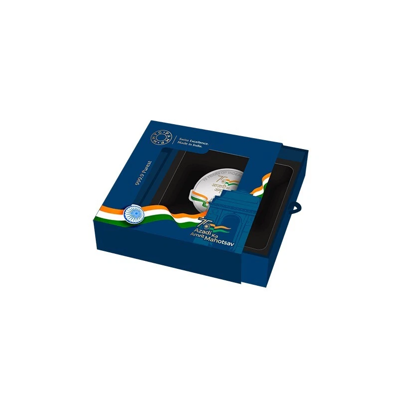 Picture of 2022 Pamp MMTC India 75th Anniversary of Independence 1 oz Silver Round