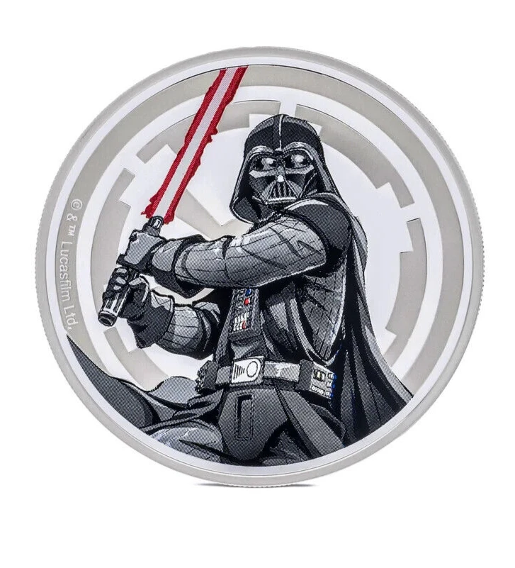 Picture of 2024 Agoro Star Wars Luke Skywalker vs. Darth Vader 1 oz Colorized Silver Round