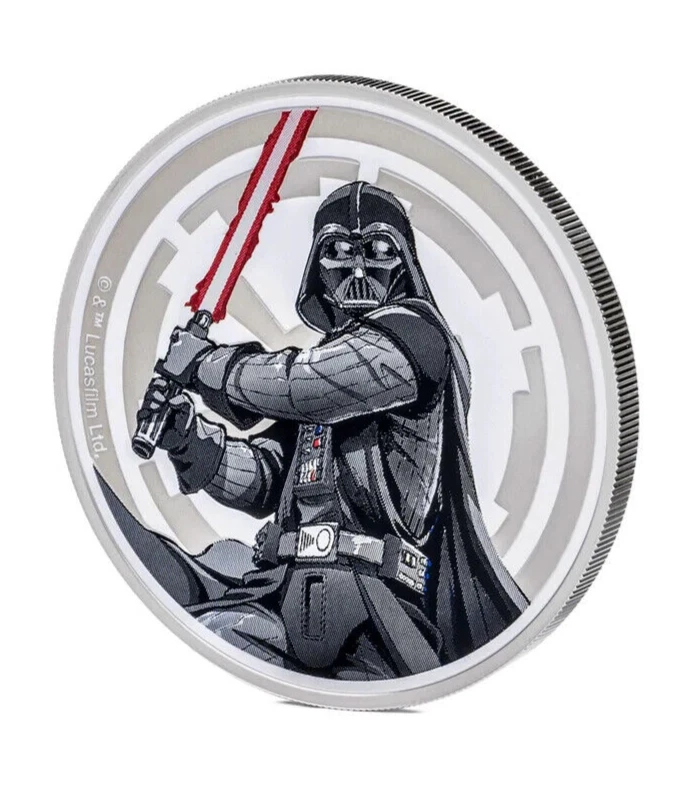 Picture of 2024 Agoro Star Wars Luke Skywalker vs. Darth Vader 1 oz Colorized Silver Round