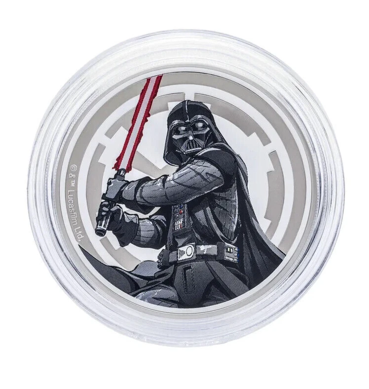Picture of 2024 Agoro Star Wars Luke Skywalker vs. Darth Vader 1 oz Colorized Silver Round