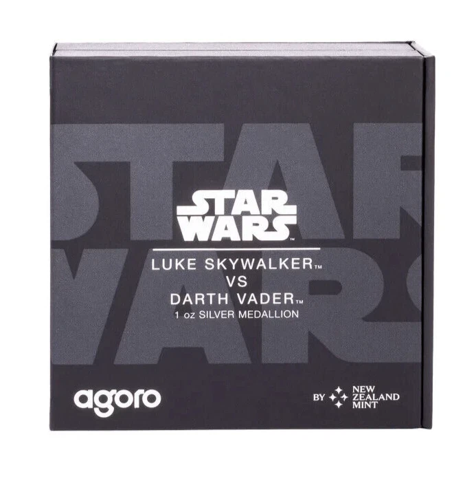 Picture of 2024 Agoro Star Wars Luke Skywalker vs. Darth Vader 1 oz Colorized Silver Round