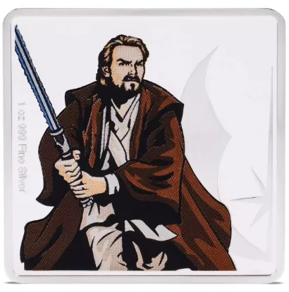 Picture of 2024 Agoro Star Wars Obi-Wan Kenobi and Yoda 1 oz Colorized Silver Medallion