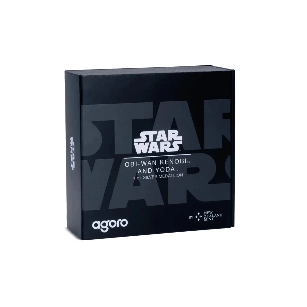 Picture of 2024 Agoro Star Wars Obi-Wan Kenobi and Yoda 1 oz Colorized Silver Medallion