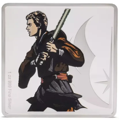 Picture of 2025 Agoro Star Wars Anakin Skywalker and Padme 1 oz Colorized Silver Medallion