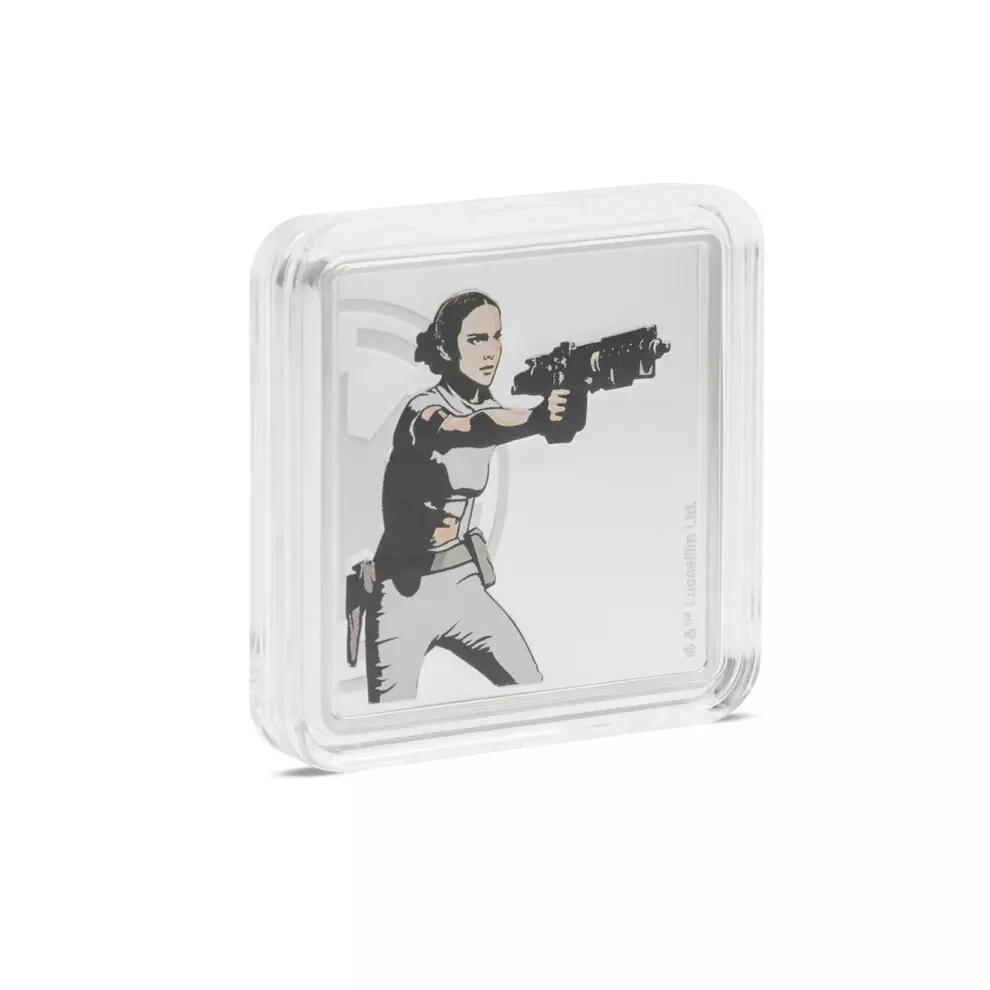 Picture of 2025 Agoro Star Wars Anakin Skywalker and Padme 1 oz Colorized Silver Medallion