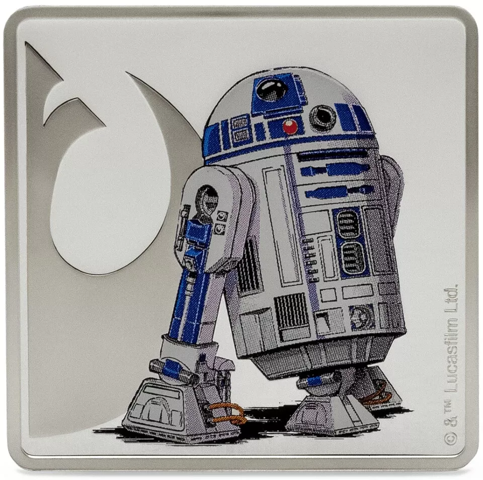 Picture of 2025 Agoro Star Wars Luke Skywalker and R2-D2 1 oz Colorized Silver Medallion