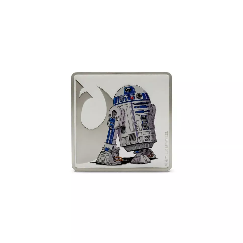 Picture of 2025 Agoro Star Wars Luke Skywalker and R2-D2 1 oz Colorized Silver Medallion