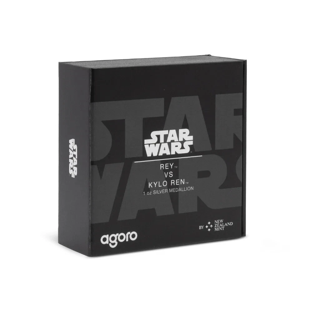 Picture of 2024 Agoro Star Wars Rey vs. Kylo Ren 1 oz Colorized Silver Medallion