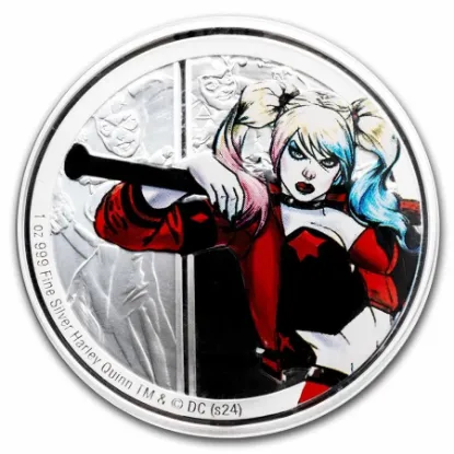 Picture of 2024 New Zealand Mint DC Batman - Harley Quinn 1 oz Colorized Proof Silver Coin