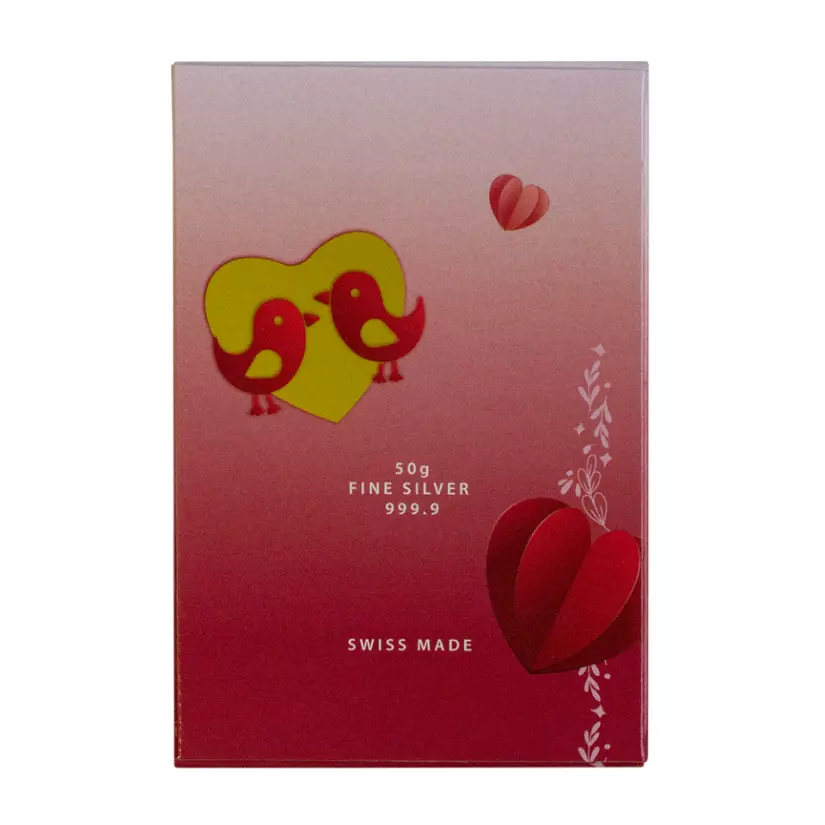 Picture of 2024 Pamp Love is Precious Heart Holographic 50 Gram Silver Bar - In Assay - x