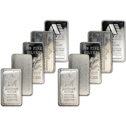 Picture of 10 oz 999 Fine Silver Bar – Secondary Market (Random Brand & Design, Circulated)