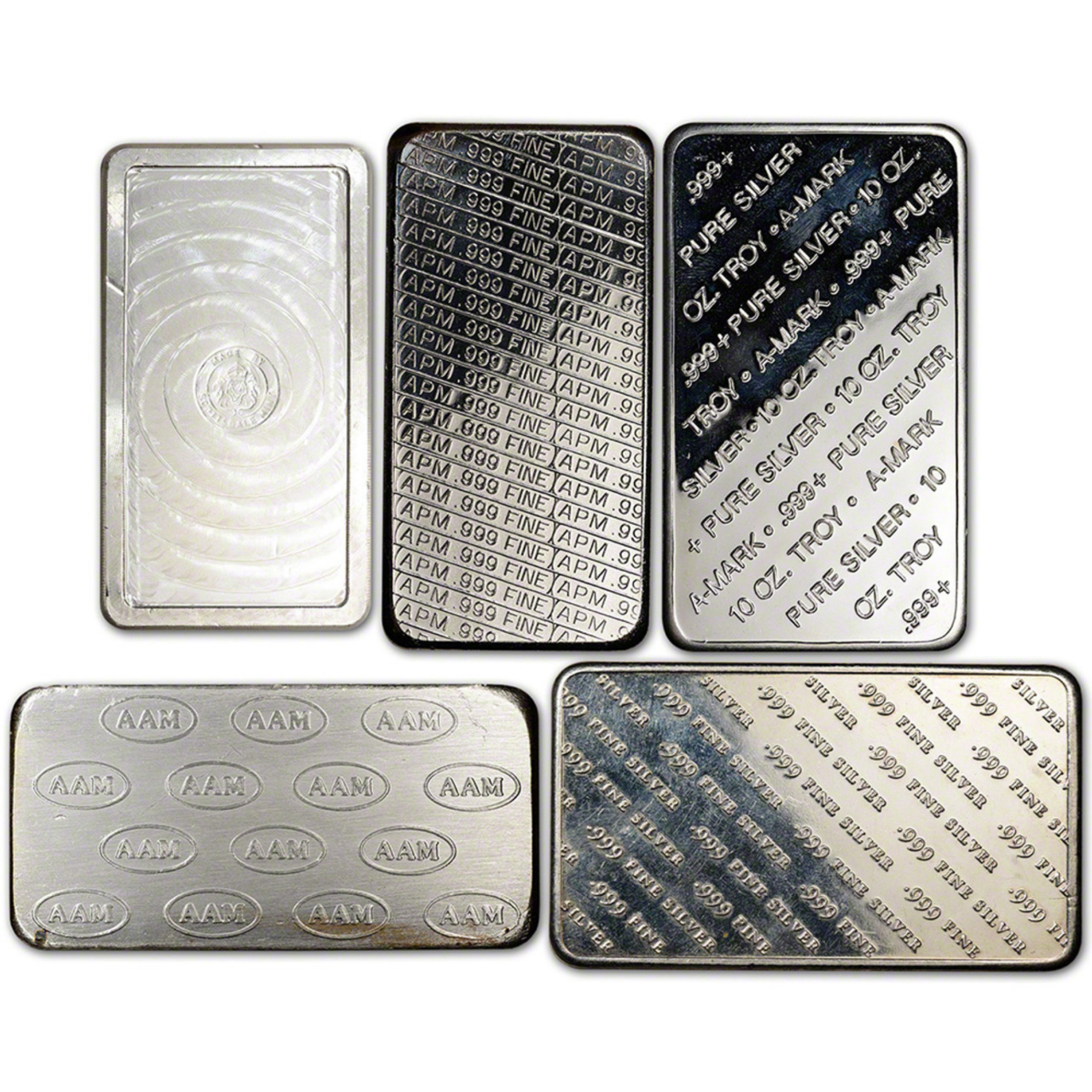 Picture of 10 oz 999 Fine Silver Bar – Secondary Market (Random Brand & Design, Circulated)