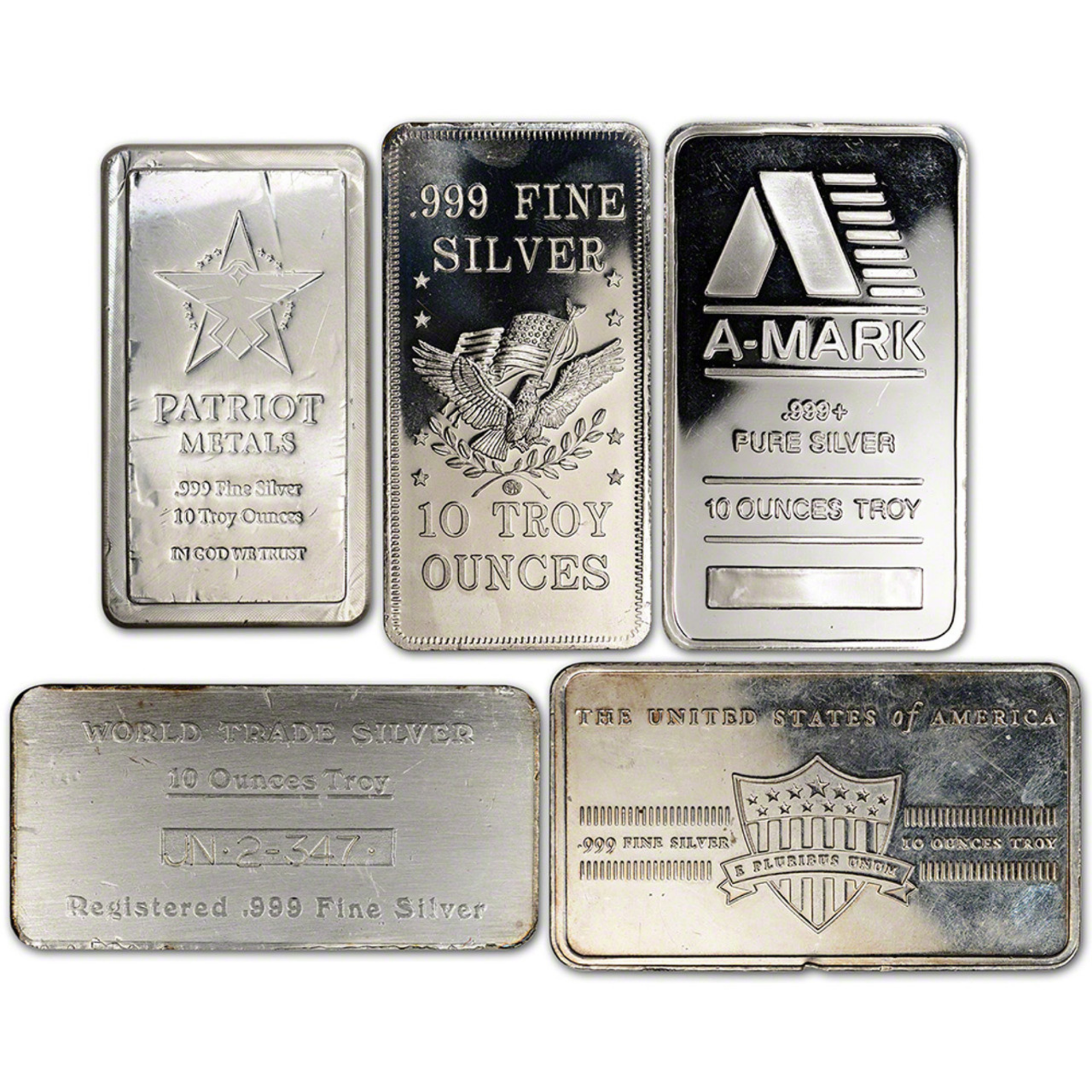 Picture of 10 oz 999 Fine Silver Bar – Secondary Market (Random Brand & Design, Circulated)