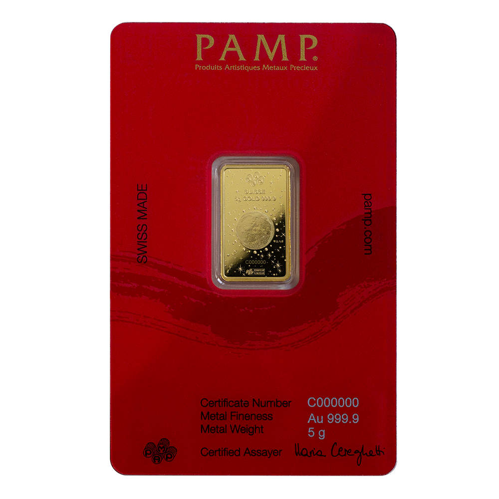 Picture of (Box of 25) 2024 Pamp Lunar Series Dragon 5 gram Gold Bar - Low Serial