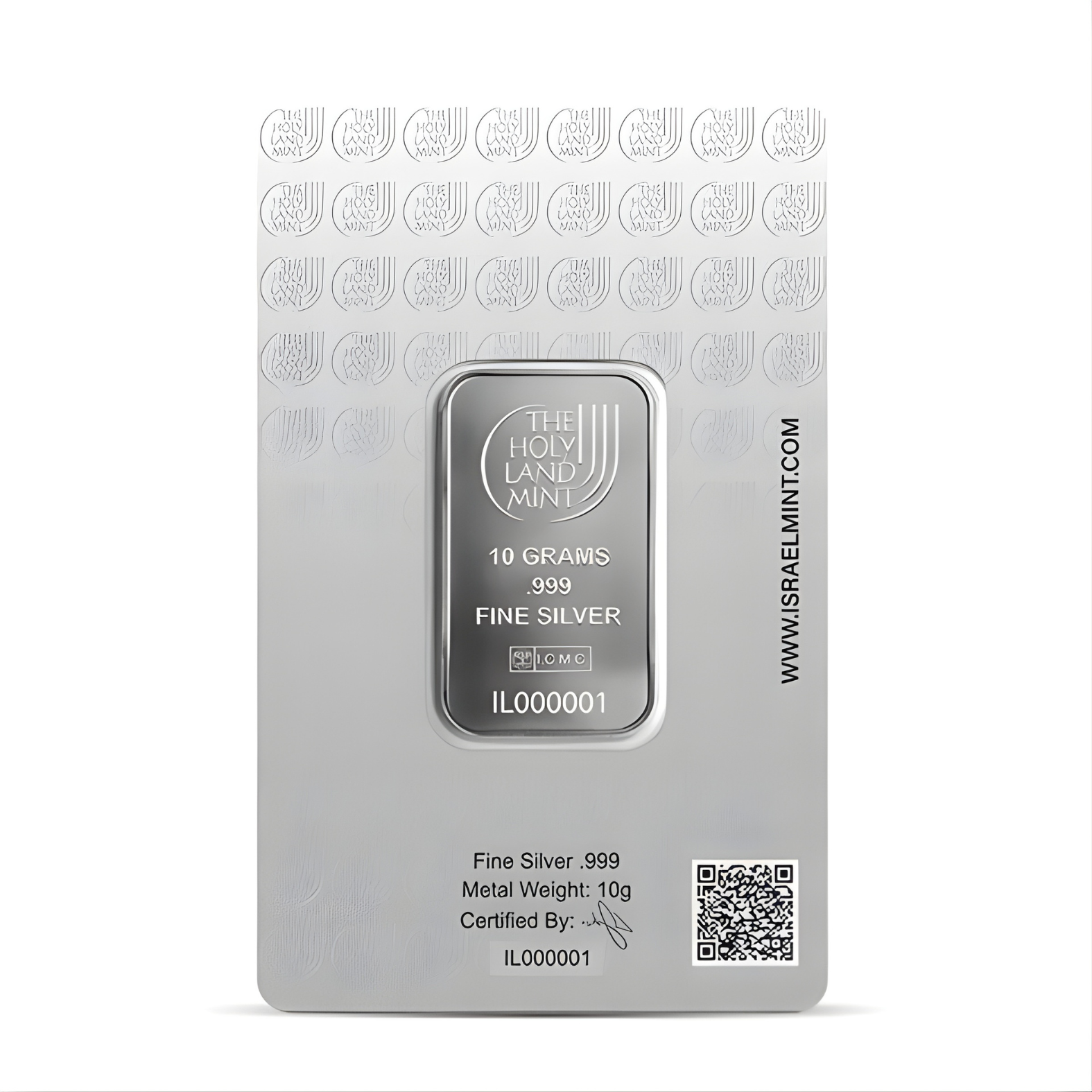 Picture of Holy Land Mint Dove of Peace 10 Gram Silver Bar - In Assay Card