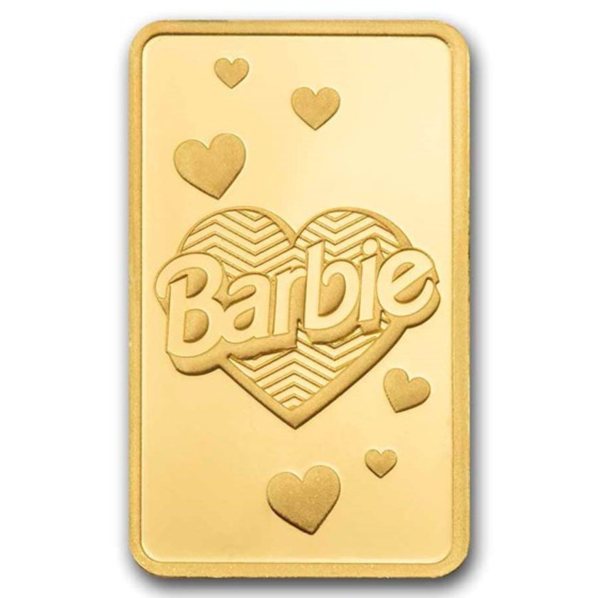 Picture of Pamp Suisse Barbie Valentine's Day 1 Gram Gold Bar - In Assay