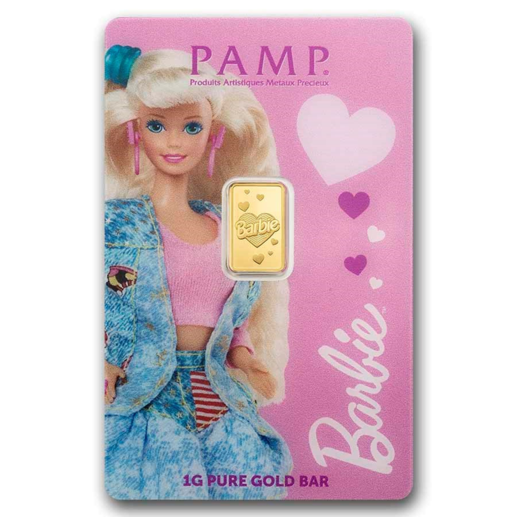 Picture of Pamp Suisse Barbie Valentine's Day 1 Gram Gold Bar - In Assay