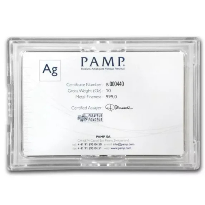 Picture of Pamp Suisse Lady Fortuna 10 oz Silver Bar - Hard Case + Coa