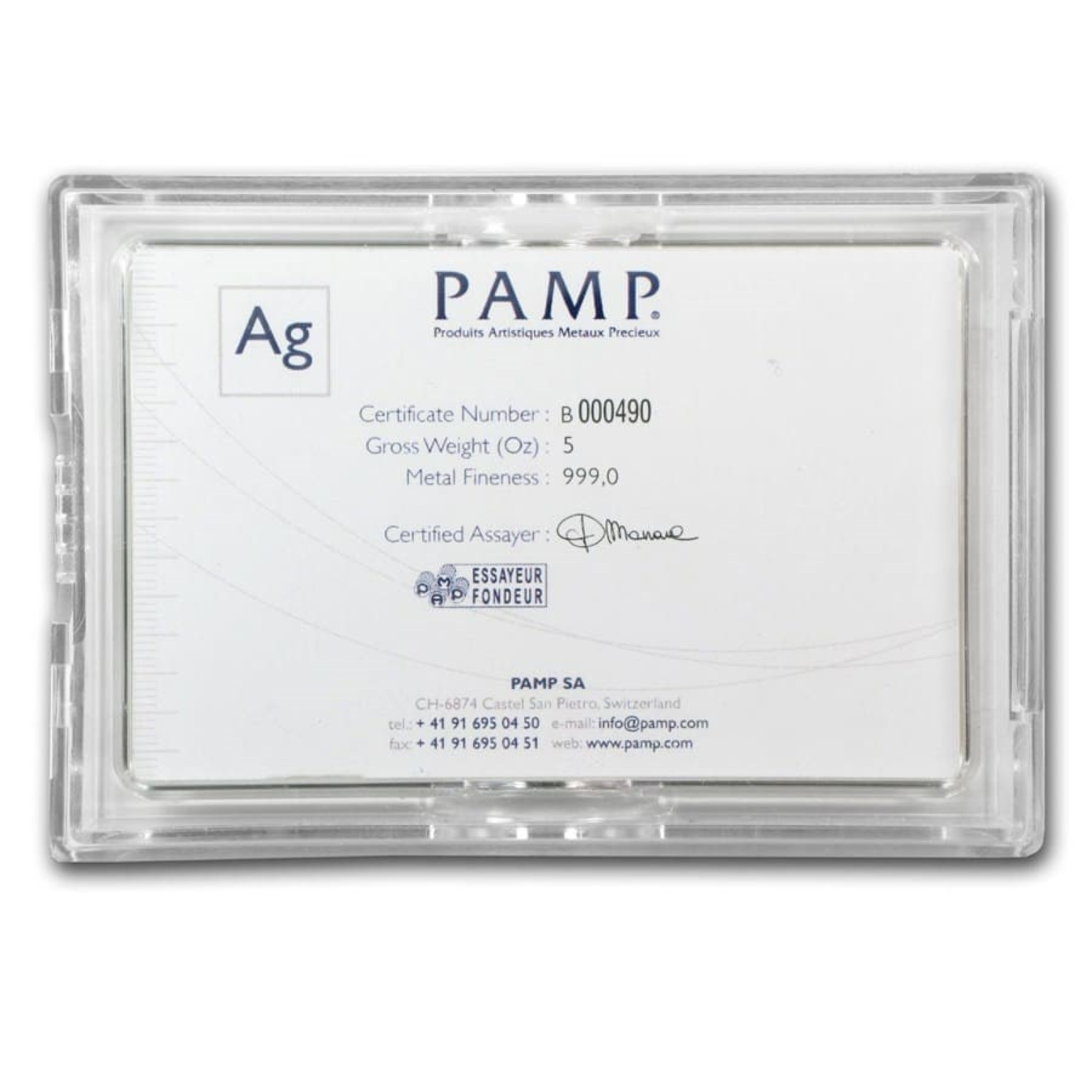 Picture of Pamp Suisse Lady Fortuna 5 oz Silver Bar - Hard Case + Coa