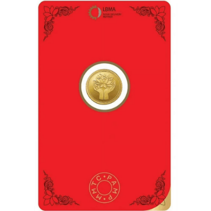 Picture of Pamp MMTC Lotus 2 Gram Gold Round - Large Card Assay