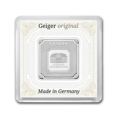 Picture of Geiger Edelmetalle Original 10 Gram Silver Square - In Capsule