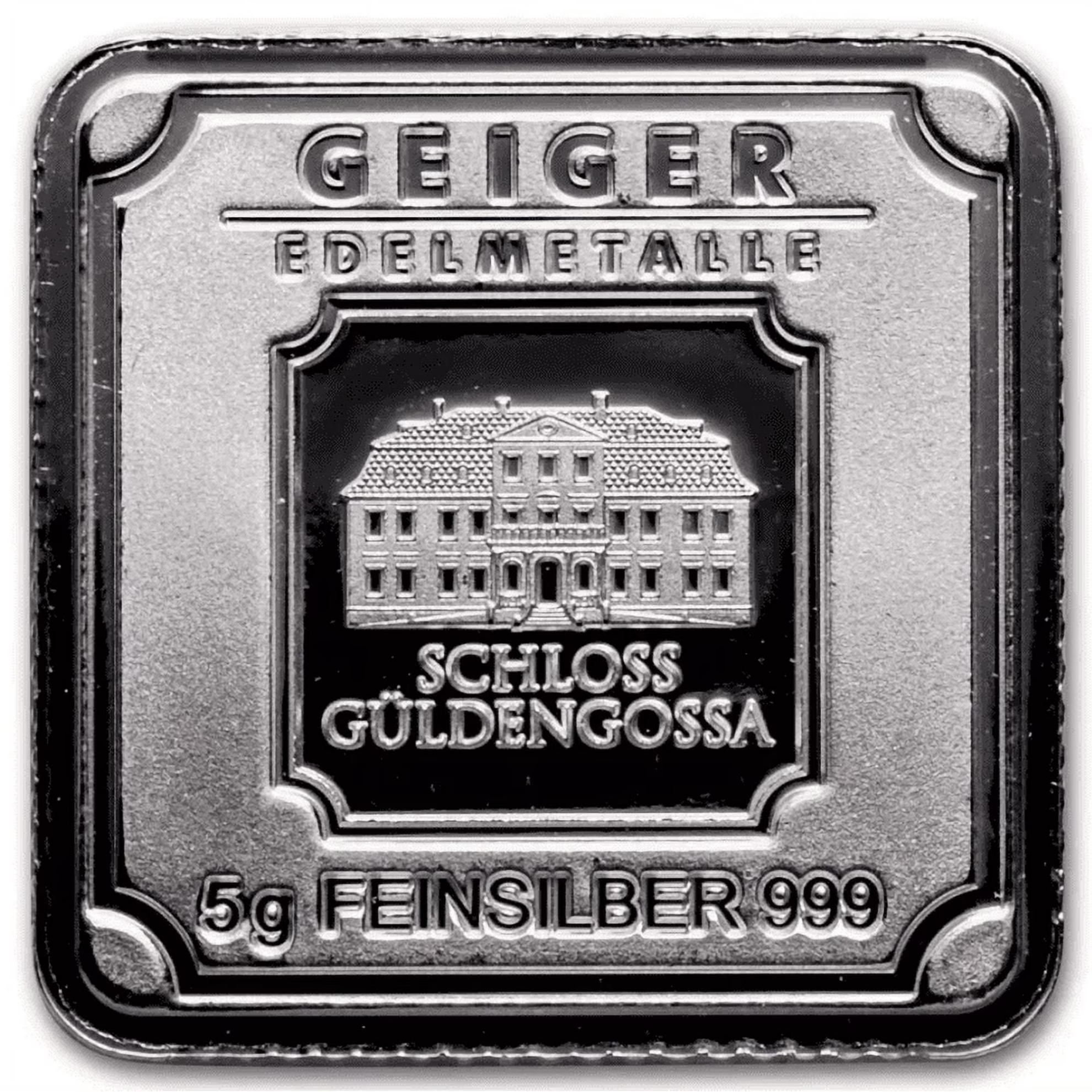 Picture of Geiger Edelmetalle Original 5 Gram Silver Square - Raw / Loose / No Capsule