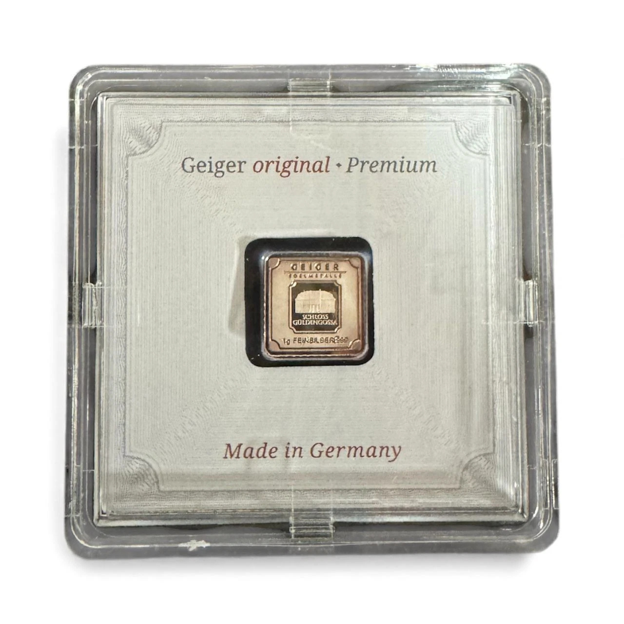 Picture of Geiger Edelmetalle Original 1 Gram Silver Square Naturally Toned -  In Capsule