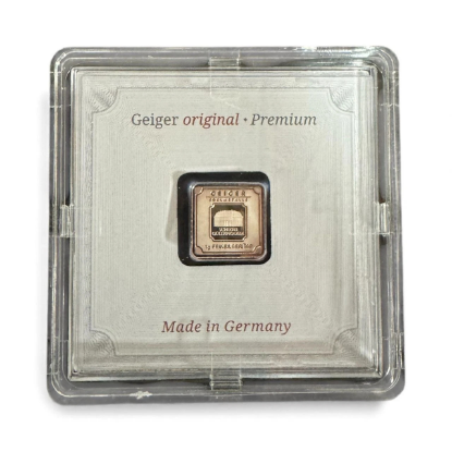 Picture of Geiger Edelmetalle Original 1 Gram Silver Square Naturally Toned -  In Capsule