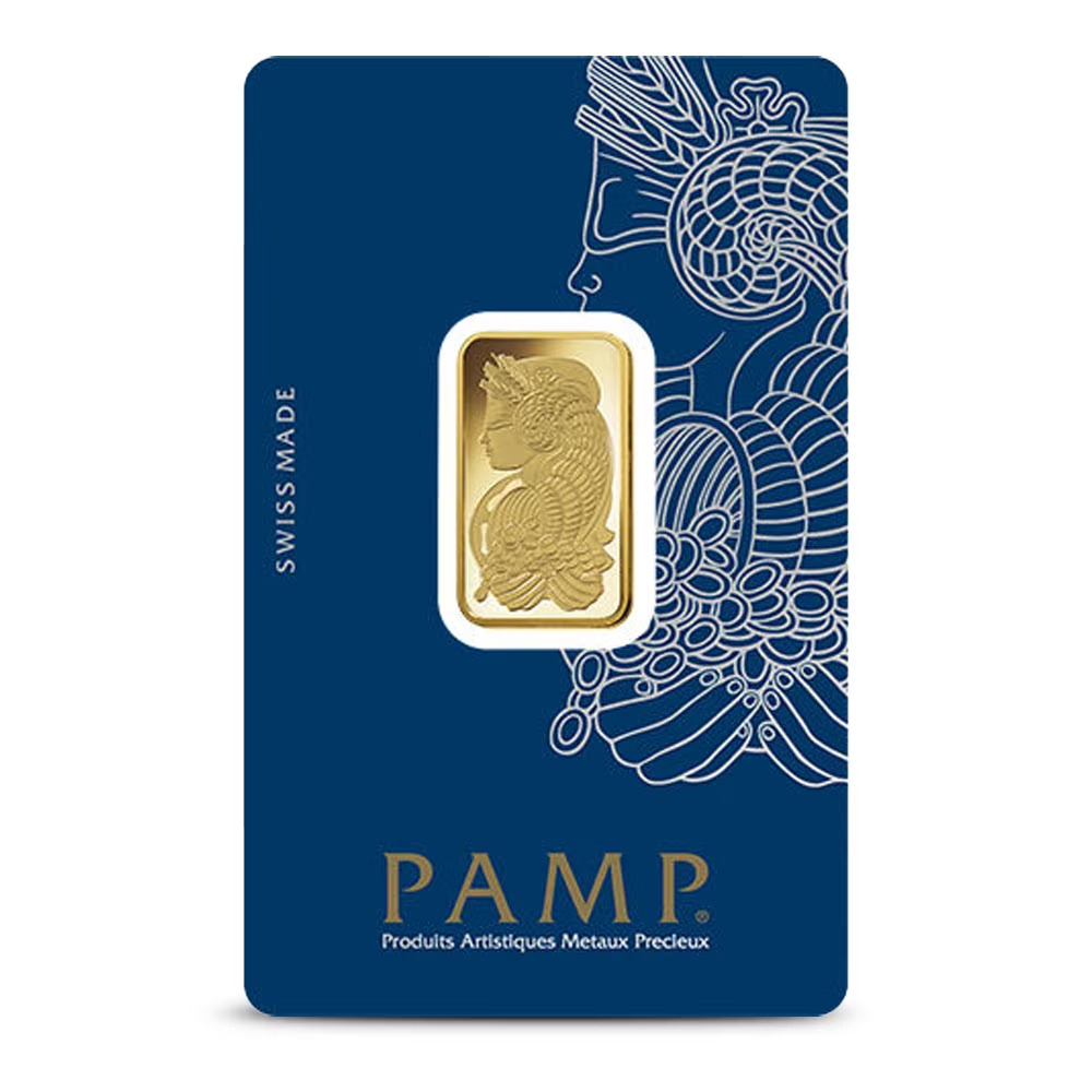 Picture of Pamp Suisse Lady Fortuna 10 Gram Gold Bar - Large Assay Card