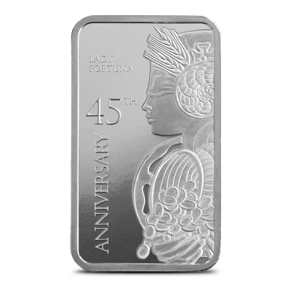 Picture of Pamp Suisse Lady Fortuna 45th Anniversary 1 oz Silver Bar - In Hard Plastic Case