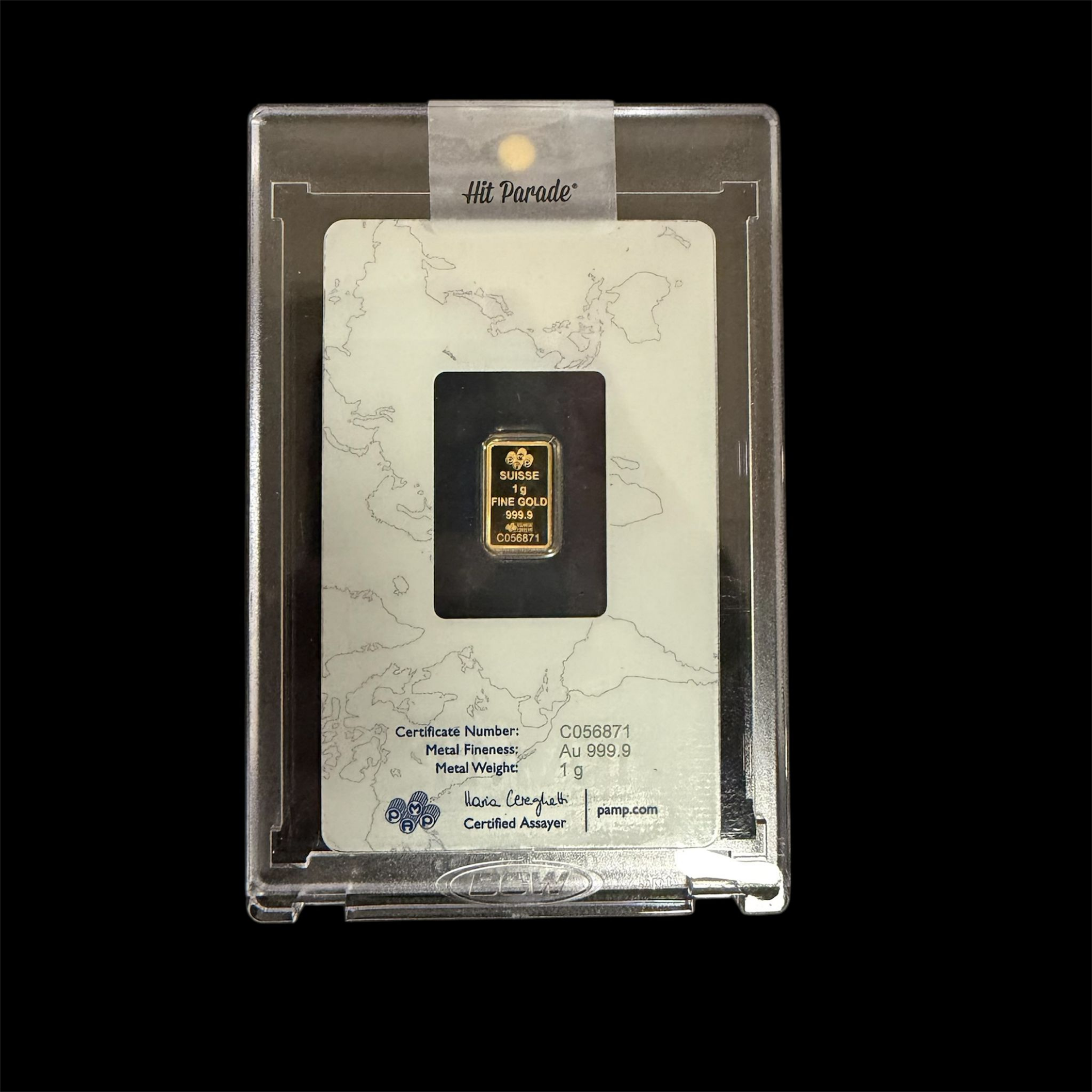 Picture of Pamp Suisse Rosa 1 Gram Gold Bar - In Hard Plastic Case