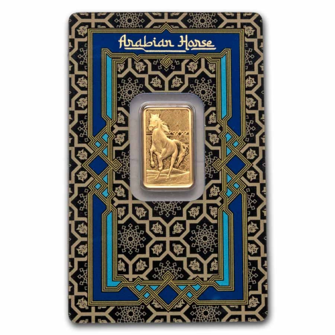 Picture of Pamp Suisse Arabian Horse 5 Gram Gold Bar - w/ Assay & Frame