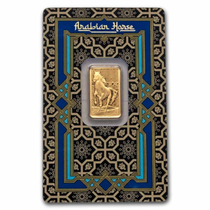 Picture of Pamp Suisse Arabian Horse 5 Gram Gold Bar - w/ Assay & Frame