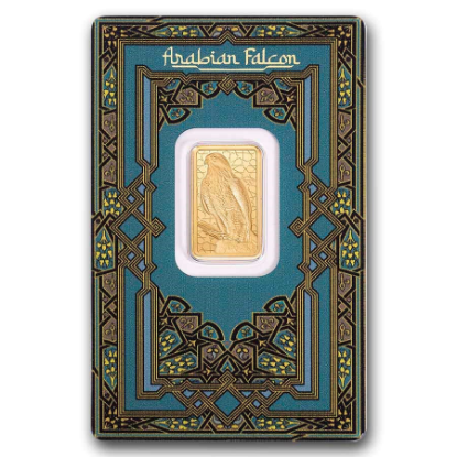 Picture of Pamp Suisse Arabian Falcon 5 Gram Gold Bar - w/ Assay & Frame