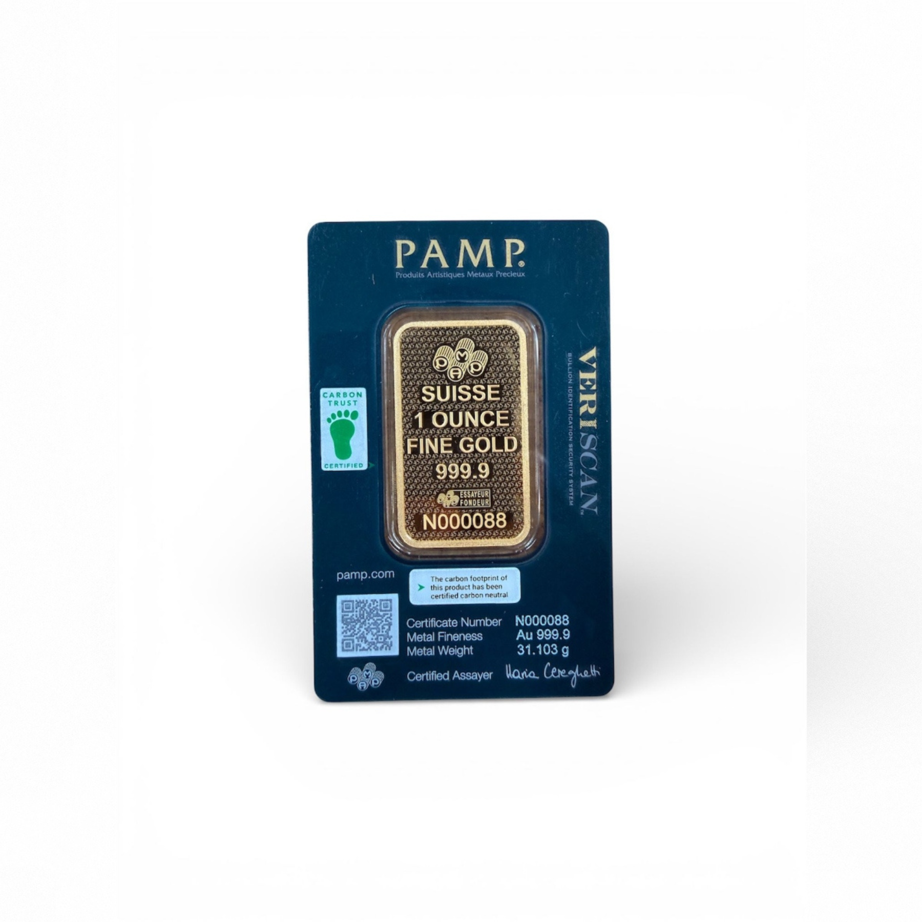 Picture of Pamp Suisse Lady Fortuna 45th Anniversary 1 oz Gold Bar - Serial # N000088