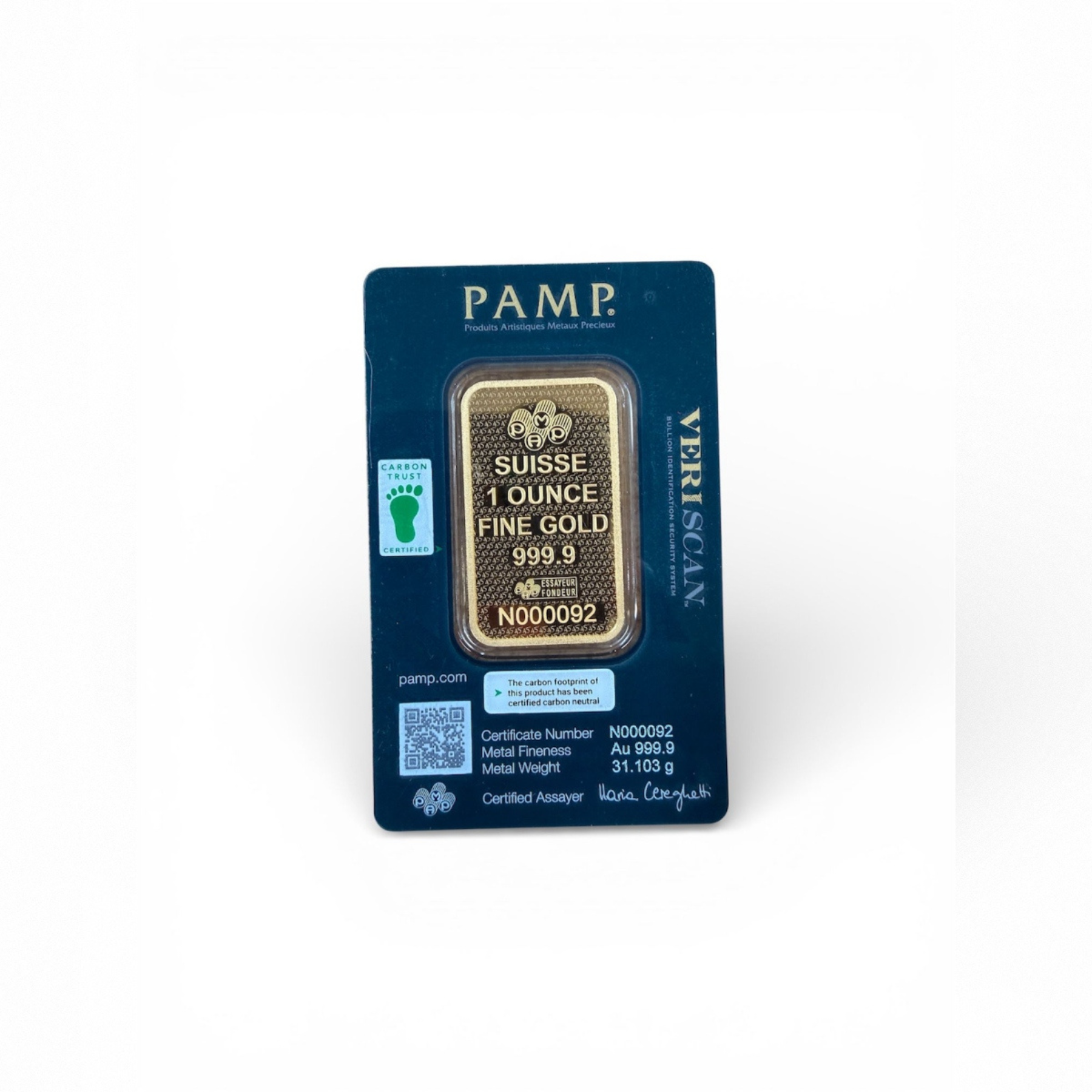 Picture of Pamp Suisse Lady Fortuna 45th Anniversary 1 oz Gold Bar - Serial # N000092