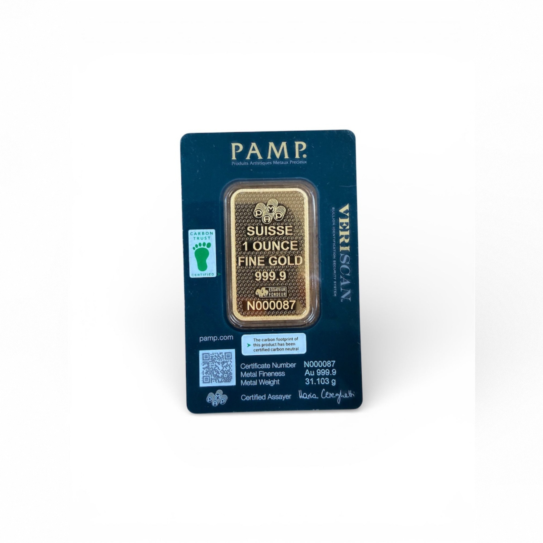 Picture of Pamp Suisse Lady Fortuna 45th Anniversary 1 oz Gold Bar - Serial # N000087
