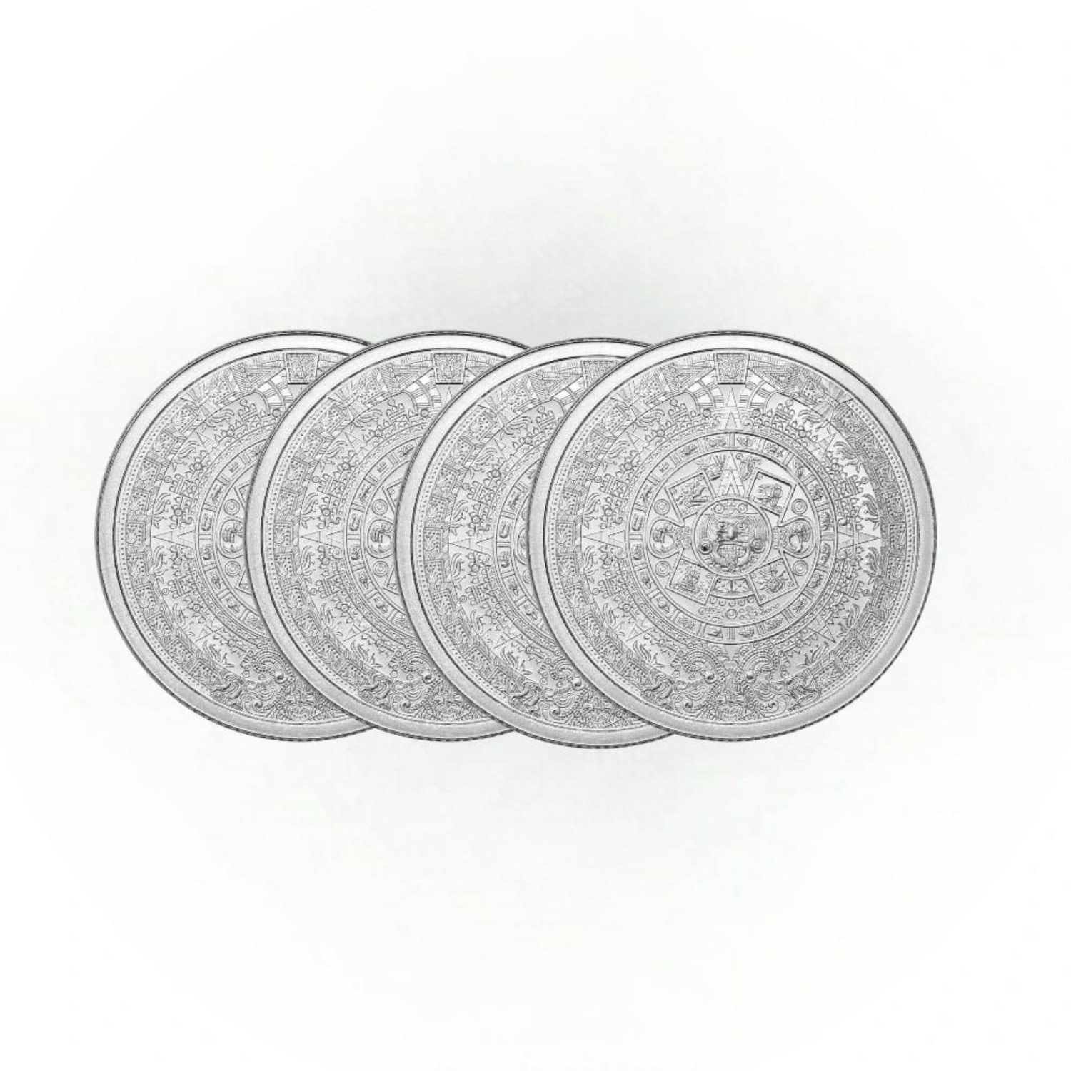 Picture of (Lot of 4) GSM Aztec Mayan Calendar 1 oz (4 x 1/4 oz) Silver Round