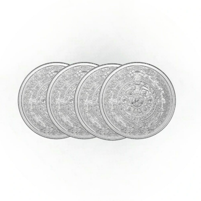 Picture of (Lot of 4) GSM Aztec Mayan Calendar 1 oz (4 x 1/4 oz) Silver Round